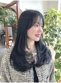 ブルーブラック ブルーアッシュ ダークカラー ロングレイヤー