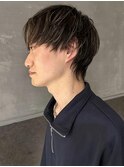 メンズハイライトショートウルフマッシュ
