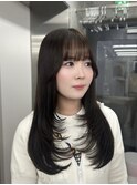 韓国レイヤーカット♪ ぱっつん前髪 盛れる顔周りカット