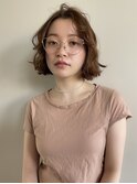 動きのある重めボブ/明るめベージュ/レイヤーボブ/表参道/渋谷