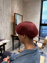 エヌアンドエー 杉戸高野台店(N&A)&nbsp;個性が光る◎ベリーレッドのマッシュスタイル/Wカラー