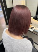 ハイライトカラーくびれヘアアプリコットオレンジ