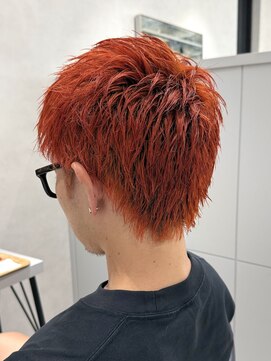 キートス(Kiitos) 攻めのオレンジブリーチカラー×束感スパイキー