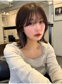 シースルミニマルボブショート顔まわり外ハネ切りっぱなしボブ