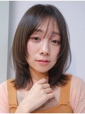 ミディアムレイヤー レイヤー ミディアム 顔まわり 透明感