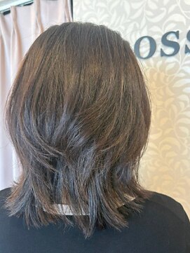 クロス(CROSS) 白髪染め/大人可愛いレイヤースタイル/40代50代/ミセスヘア