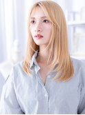 シャギーウルフレイヤー透明感ミルクティーブロンド20代越谷c8