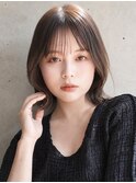 大人可愛い20代30代40代黒髪前下がりひし形小顔ボブ