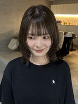 カイコヘアーアンドアートスタジオ(kaiko hair&art studio) 顔まわりレイヤー×オリーブカラー