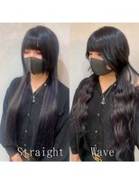 あるじゃんすー 横浜店 パープルアッシュ×ウルフ#エクステ#大人ダークカラー#黒髪#横浜