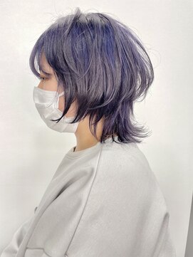 エクラヘア(ECLAT HAIR) ウルフカット×ブルーラベンダー