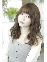 ルルディ バイ アフロディーテ銀座(luludi by APHRODITE)&nbsp;黒髪/グレーベージュ/レイヤーロング/前髪パーマ/銀座