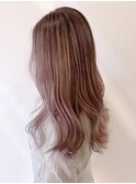 バレイヤージュパープル_アースカラーくびれヘア_ba361943