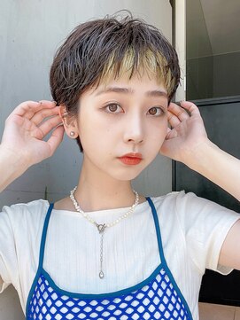 アルバム 銀座(ALBUM GINZA) オン眉パーマスタイル_チェリーブラウンフェミニンロング_89242