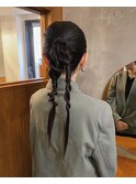 ツインヘアアレンジ/パーティーヘア/ヘアアレンジ/ヘアセット