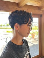 エイム オブ ガーネット aim of garnet メンズスパイラルパーマ ツーブロック センターパート 眉毛