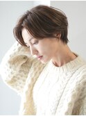 前下がりショート・ボブ/パーマ/前髪なし/30代/40代/50代/長め