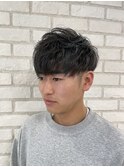 無造作マッシュ×ハイライト×ブルージュ