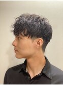 前髪ありセット簡単癖毛活かす無造作ツーブロック刈り上げ
