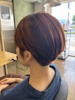 エイトオロク 那覇小禄店(EIGHT oroku)&nbsp;オレンジカラー× ショートボブ