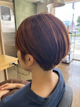 エイトオロク 那覇小禄店(EIGHT oroku) オレンジカラー× ショートボブ