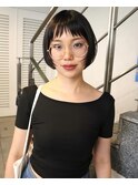 オン眉ミニボブショートボブカット