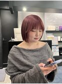 ブリーチ/ハイトーン/ピンクベージュ/ボブ