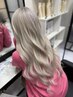 【ダメージ最小限/馴染み】ブリーチカラー＋高品質人毛シールエクステ80