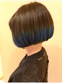 【morio鶴瀬】ミニボブ×ブルーグラデーションカラー