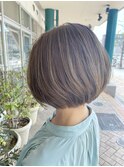 【育てるカラー】表面ハイライトカラー+ショートボブ