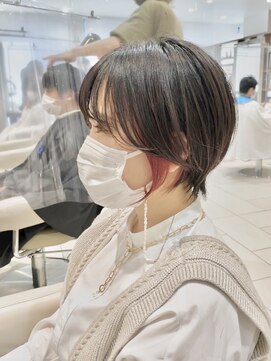 アッシュ 大泉学園店(Ash) イヤリングカラー×丸みショートボブ