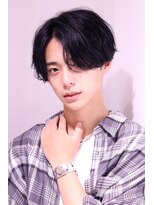 ネイビー(NAVY)&nbsp;ニュアンスウェーブ カルマパーマ センターパート 韓国マッシュ