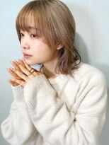 ヘアメーク パッセージ 調布南口店 春らしいミルクティーベージュにラフウェーブ