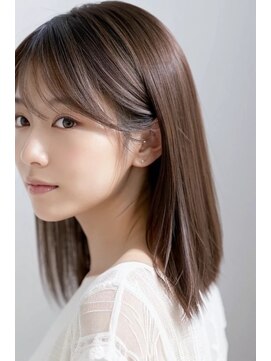 ロアゾブルーミュージアム(L'oiseau Bleu museum) 外国人風ロングで、前髪は下ろし流しで大人可愛く