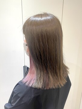 エムタニグチミュー(MTANIGUCHI Mieux) インナーカラー/ピンク/ブリーチ/顔周りカット/小顔