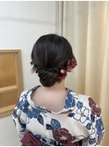 浴衣ヘア シニヨン アップスタイル まとめ髪 参列ヘア