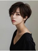★グレージュデザインカラーハッシュカットツートンカラーボブ