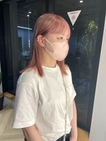 ヌープヘアーアイス(NUUP.hair ici)&nbsp;大人可愛いピンクベージュダブルカラーくびれボブ透明感小顔