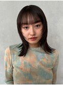 顔周りレイヤーカットくびれヘアミルクティーベージュカラー