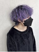ラベンダー無造作ウルフ【TELA HAIR つくば研究学園】