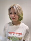 【ホワイトブロンド】20代30代/裾カラー/ハイトーンボブ