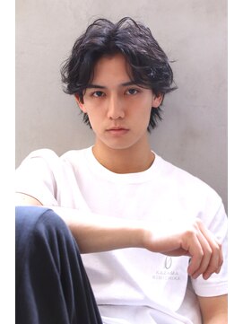 ロゼ 茨木(Rose) 【ROSE】センターパート_メンズ_波打ちパーマ_ウルフ