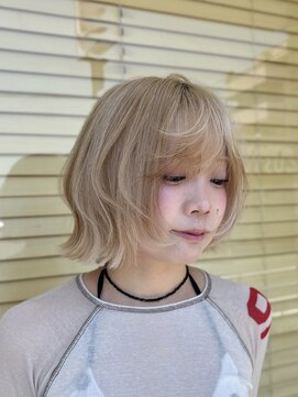 オーガニック リブ 川越(organic+live) 夏ブリーチなしカラー顔周りレイヤーボブ大人垢抜け