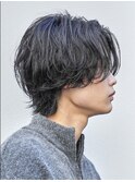 大分ニュアンスパーマルーズパーマメンズカットセンターパート