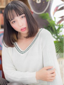 カバーヘア イヴ 戸頭店(COVER HAIR EVE) 黒髪インナーカラー小顔シースルーバングc5戸頭20代30代40代