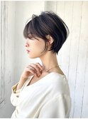 ショートボブ髪型30代40代50代前髪あり前髪なし面長丸顔【倉田】