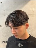 毛流れスタイル!韓国風。フェザーパーマ×毛流れセンターパート