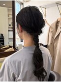 大人かわいいお呼ばれローポニーテール
