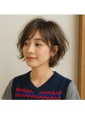 ナチュラルエアリーショートボブ　20代 30代 40代 50代 60代