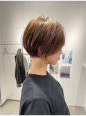 別府ショートボブ顔まわりレイヤーカット髪質改善カラー30代